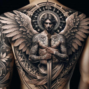 angel – tattoo design ideas free ai generated – realism-photo-realistic – for-arm – Gallery: angel-inkby-ai