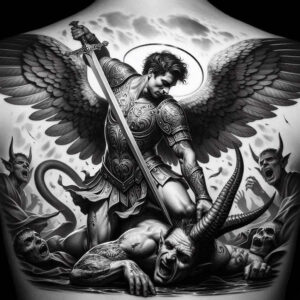 angel – tattoo design ideas free ai generated – realism-photo-realistic – for-arm – Gallery: angel-inkby-ai
