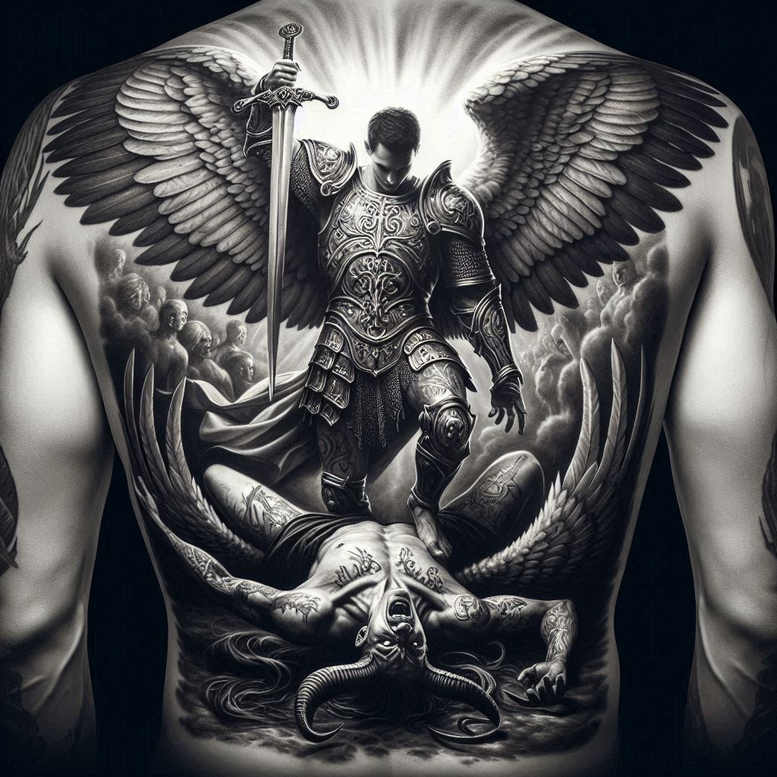 angel-of-mercy – tattoo design ideas free ai generated – neotraditional-modern-classic – for-stomach – Gallery: angel-inkby-ai