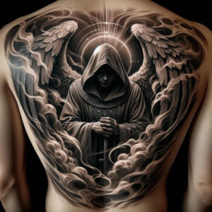 angels – tattoo design ideas free ai generated – realism-clean-lines – for-upper-arm – Gallery: angel-inkby-ai