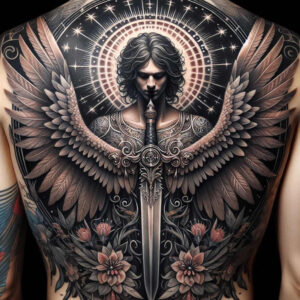 angel tattoo design ideas Surrealism hallucinogenic divine for back shoulder