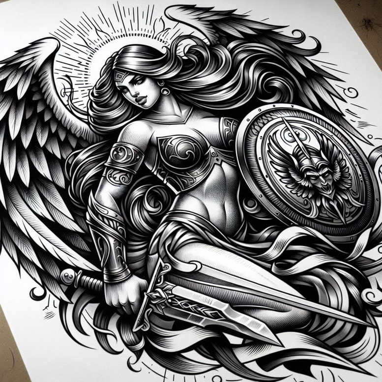angel tattoo design ideas textural detail heaven sent for shoulder