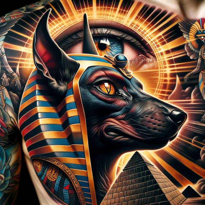 anubis-death-realistic-texture-for-shin – tattoo design ideas free ai generated – Gallery: anubis-inkby-ai