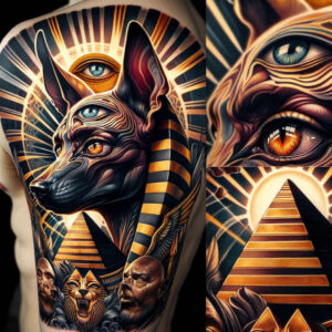 anubis-temple-vivid-detail-for-knee – tattoo design ideas free ai generated – Gallery: anubis-inkby-ai