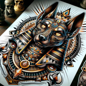 egyptian-god-of-death-anubis-photo-like-tattoo-for-lower-leg – tattoo design ideas free ai generated – Gallery: anubis-inkby-ai