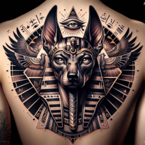anubis-cult-life-like-for-sternum – tattoo design ideas free ai generated – Gallery: anubis-inkby-ai