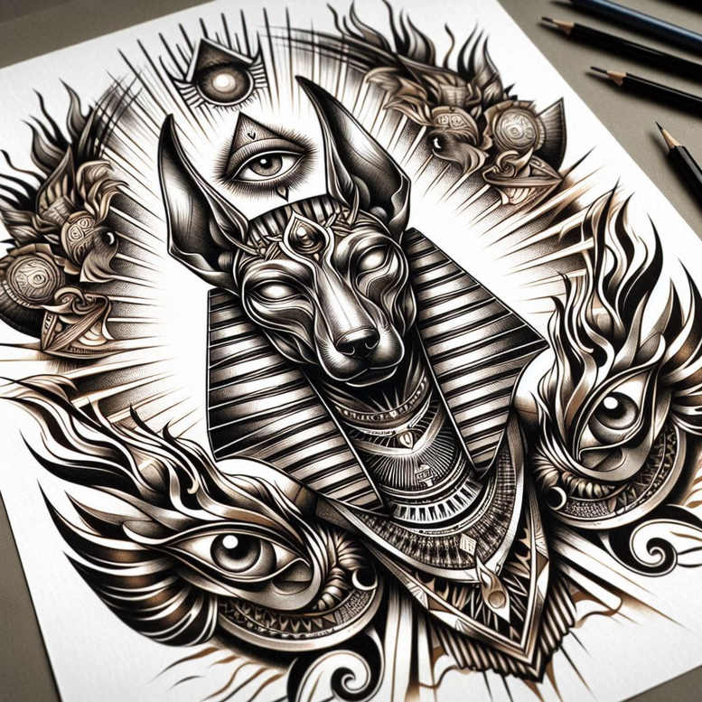 anubis-guardian-cgi-realism-for-abdomen – tattoo design ideas free ai generated – Gallery: anubis-inkby-ai