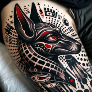 anubis-god-skin-texture-for-back-shoulder – tattoo design ideas free ai generated – Gallery: anubis-inkby-ai