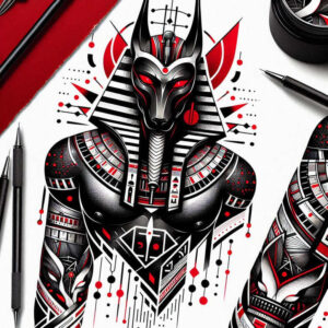 anubis tattoo design ideas layered inks mystic for sternum