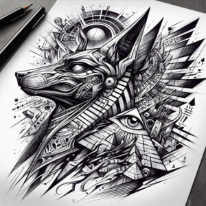 anubis tattoo design ideas Realism textured skin mythological for ribs