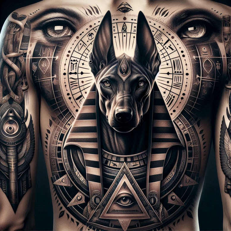 anubis tattoo design ideas textural detail protector spirit for behind ear