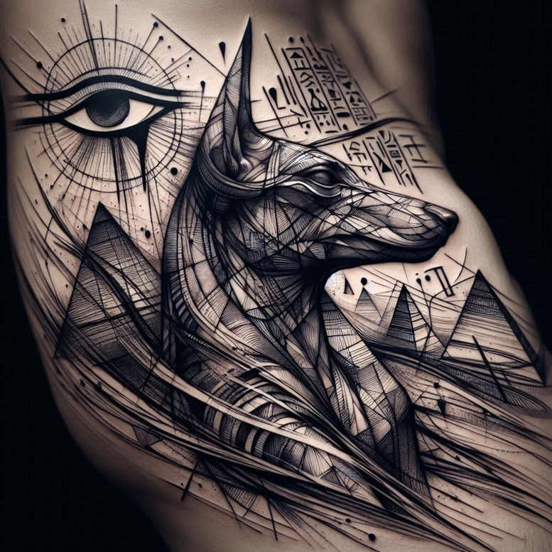anubis tattoo design ideas Realism realistic structure sacred for upper shoulder