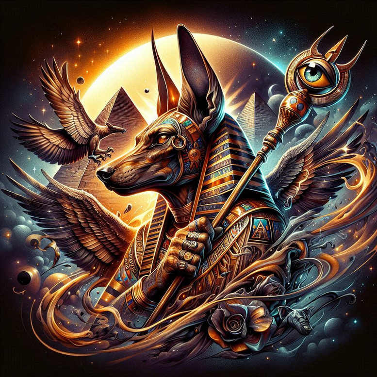 anubis tattoo design ideas bold color blocks spiritual guide for inner arm