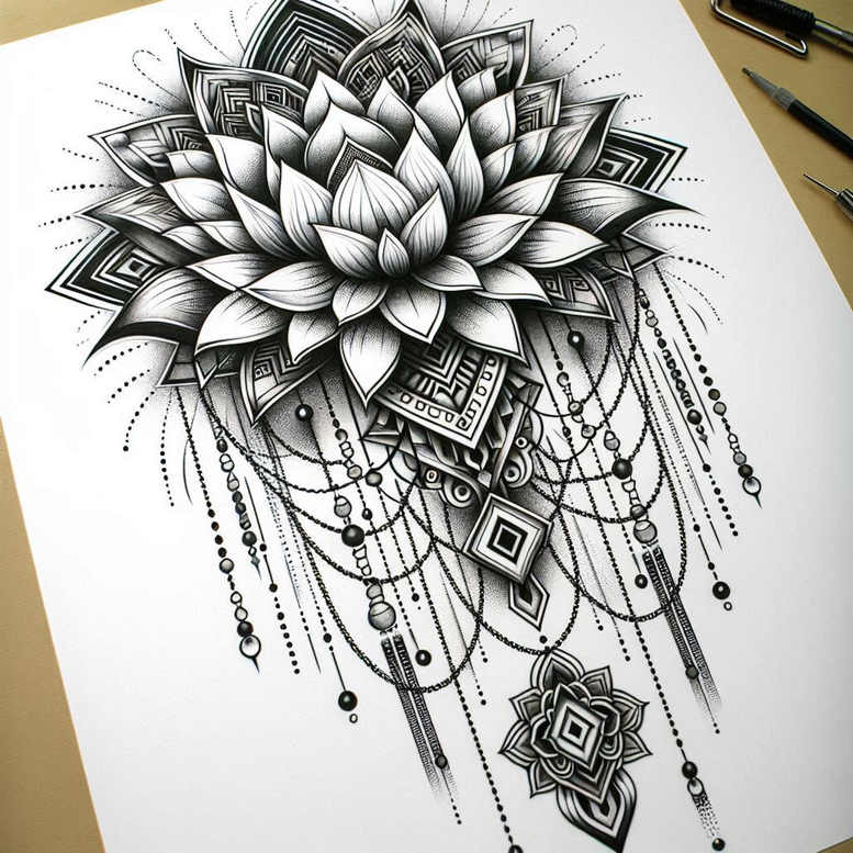 chain – tattoo design ideas free ai generated – surrealism-ethereal – for-arm – Gallery: chains-inkby-ai