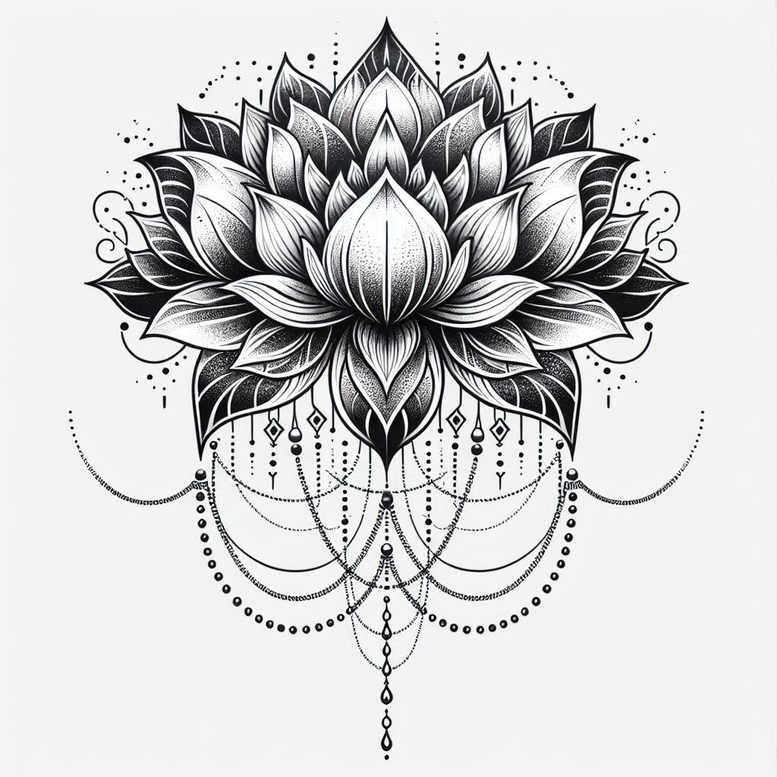 delicate-necklace – tattoo design ideas free ai generated – surrealism-otherworldly – for-sternum – Gallery: chains-inkby-ai