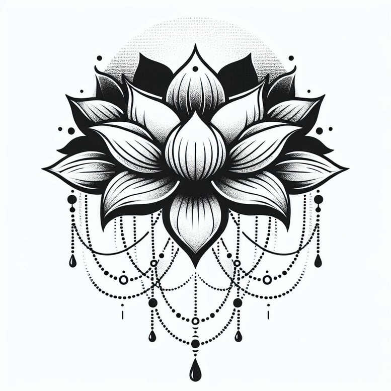 fine-jewelry-tattoo – tattoo design ideas free ai generated – dotwork – for-shoulder-blade – Gallery: chains-inkby-ai