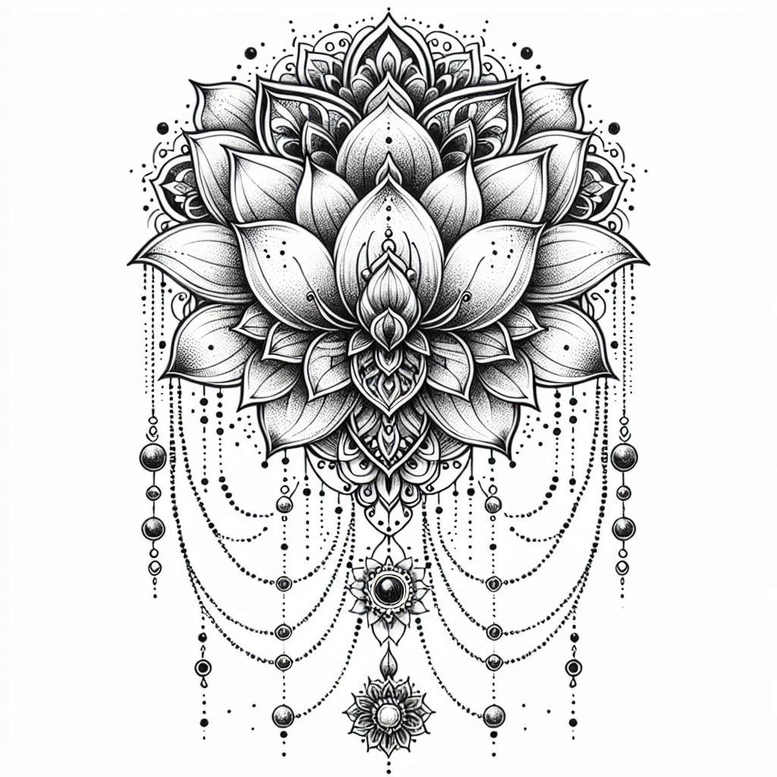 chain-pattern-refined-for-lower-thigh – tattoo design ideas free ai generated – Gallery: chains-inkby-ai