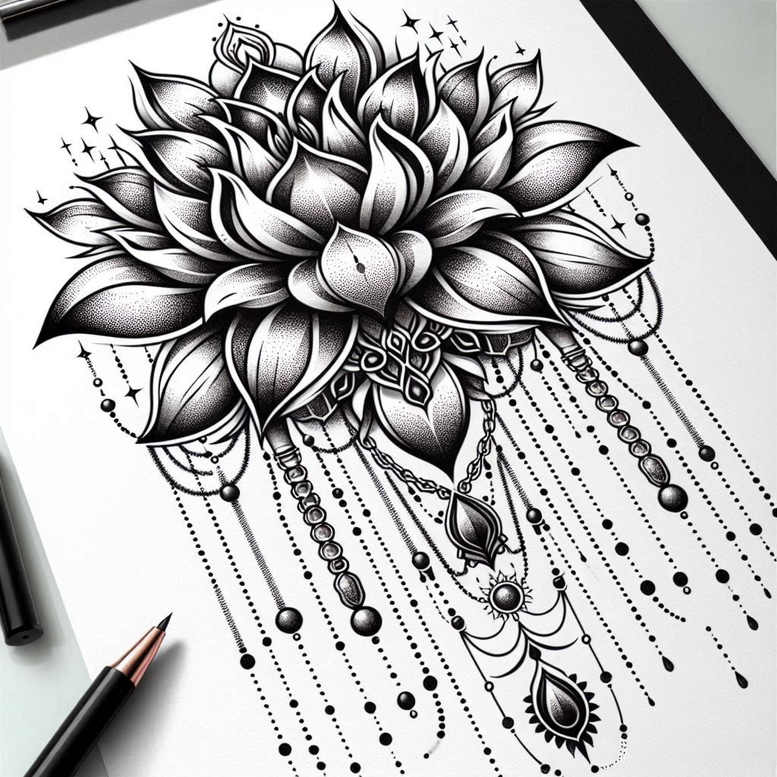 ornate-chain – tattoo design ideas free ai generated – realism-cgi-realism – for-arm – Gallery: chains-inkby-ai