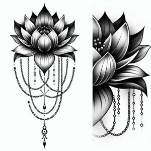 chains tattoo design ideas negative space intricate loops strength and power
