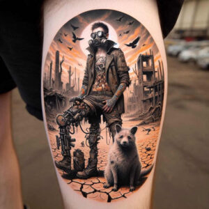characters tattoo design ideas Surrealism blurred boundaries expressive eyes represents determination