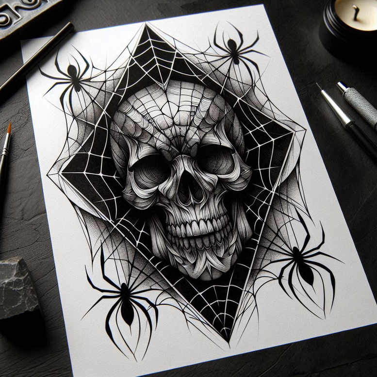 camouflage-technique – tattoo design ideas free ai generated – witchcraft – for-sternum – Gallery: cover-up-inkby-ai