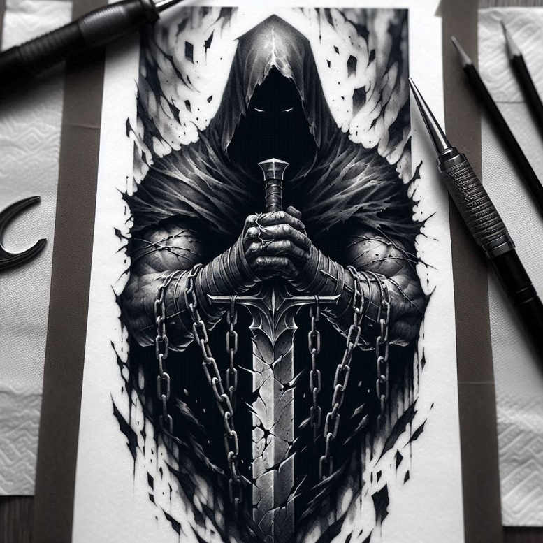 darker-pigment – tattoo design ideas free ai generated – dark – for-scapula – Gallery: cover-up-inkby-ai