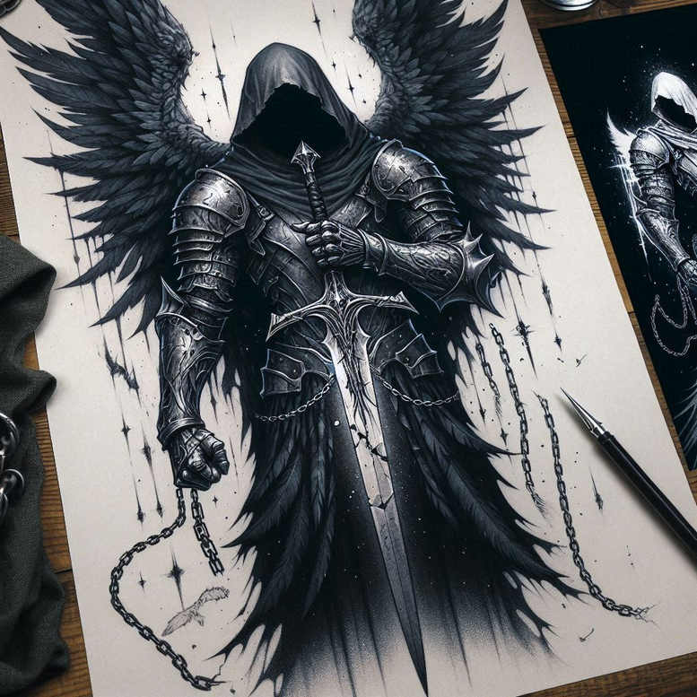 deep-pigment – tattoo design ideas free ai generated – shadowy – for-abdomen – Gallery: cover-up-inkby-ai