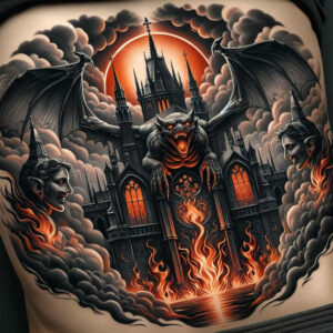 dense-pattern – tattoo design ideas free ai generated – bizarre – for-ribs – Gallery: cover-up-inkby-ai