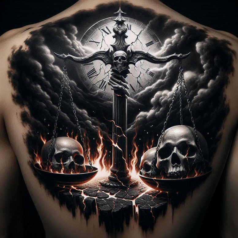 heavy-contrast – tattoo design ideas free ai generated – torment – for-elbow – Gallery: cover-up-inkby-ai