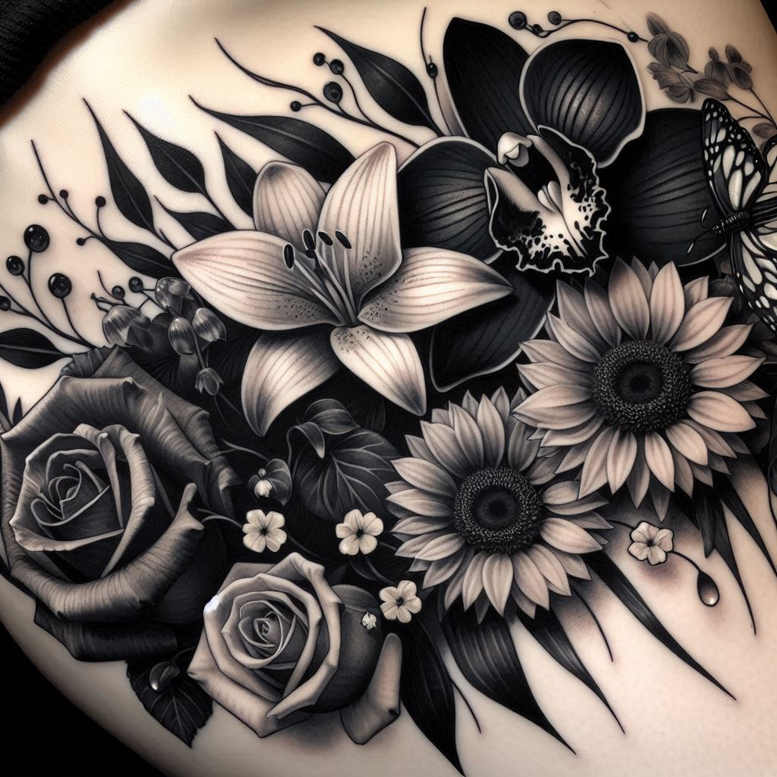 high-saturation – tattoo design ideas free ai generated – mirror-image – for-stomach – Gallery: cover-up-inkby-ai