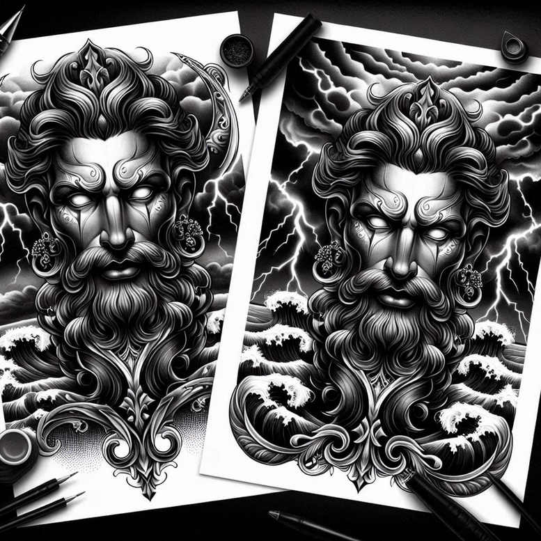 layered-design – tattoo design ideas free ai generated – creepy – for-calf – Gallery: cover-up-inkby-ai