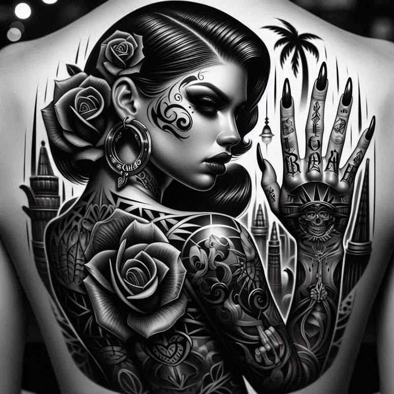 masking – tattoo design ideas free ai generated – midnight – for-lower-leg – Gallery: cover-up-inkby-ai