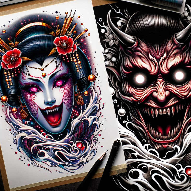recoloring – tattoo design ideas free ai generated – dripping – for-sternum – Gallery: cover-up-inkby-ai