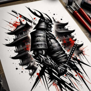 shadow-blending – tattoo design ideas free ai generated – haunted-house – for-upper-arm – Gallery: cover-up-inkby-ai