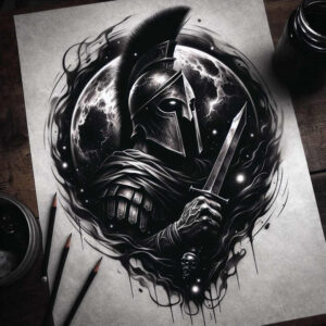 solid-black-fill – tattoo design ideas free ai generated – wraith – for-lower-chest – Gallery: cover-up-inkby-ai