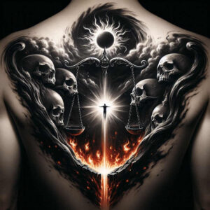 tattoo-camouflage – tattoo design ideas free ai generated – creeping-shadow – for-thigh – Gallery: cover-up-inkby-ai