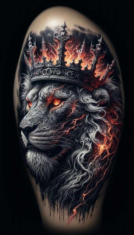 cover-up tattoo design ideas Surrealism fantasy-inspired blood red determination and power