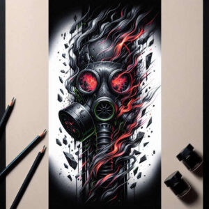 cover-up tattoo design ideas Surrealism blurred edges creepy for hip