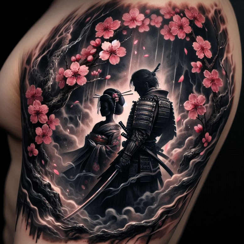 cover-up tattoo design ideas Neotraditional vivid color distorted for triceps