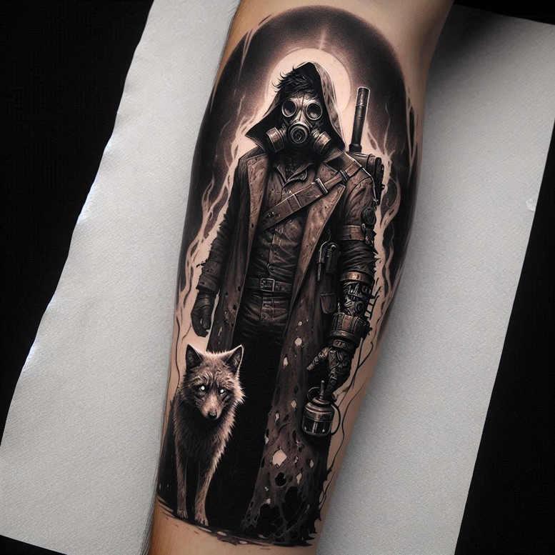 cover-up tattoo design ideas wide-angle ghastly represents determination