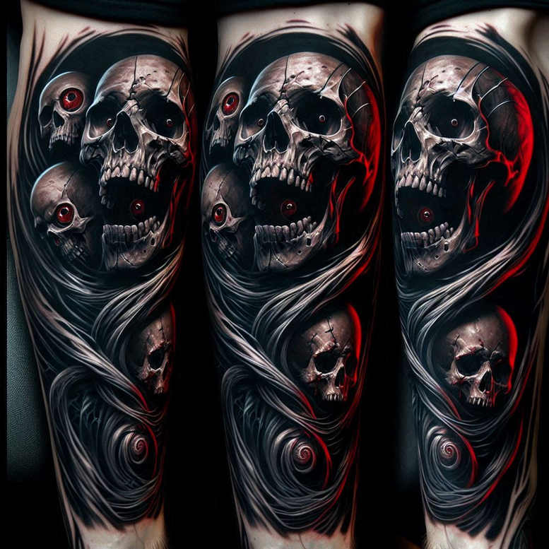 cover-up tattoo design ideas Surrealism enigmatic visuals mystic darkness strength and power
