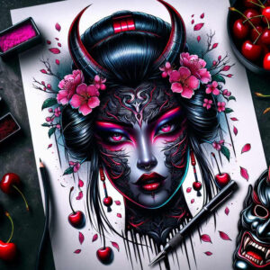cover-up tattoo design ideas Surrealism bizarre ruin for upper back