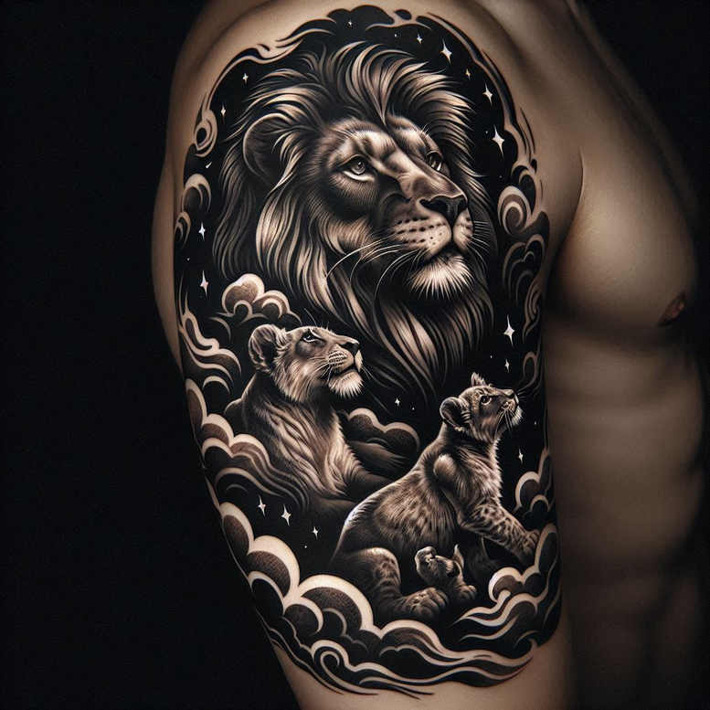 tattoo-improvement – tattoo design ideas free ai generated – chilling – for-shoulder – Gallery: cover-up-inkby-ai