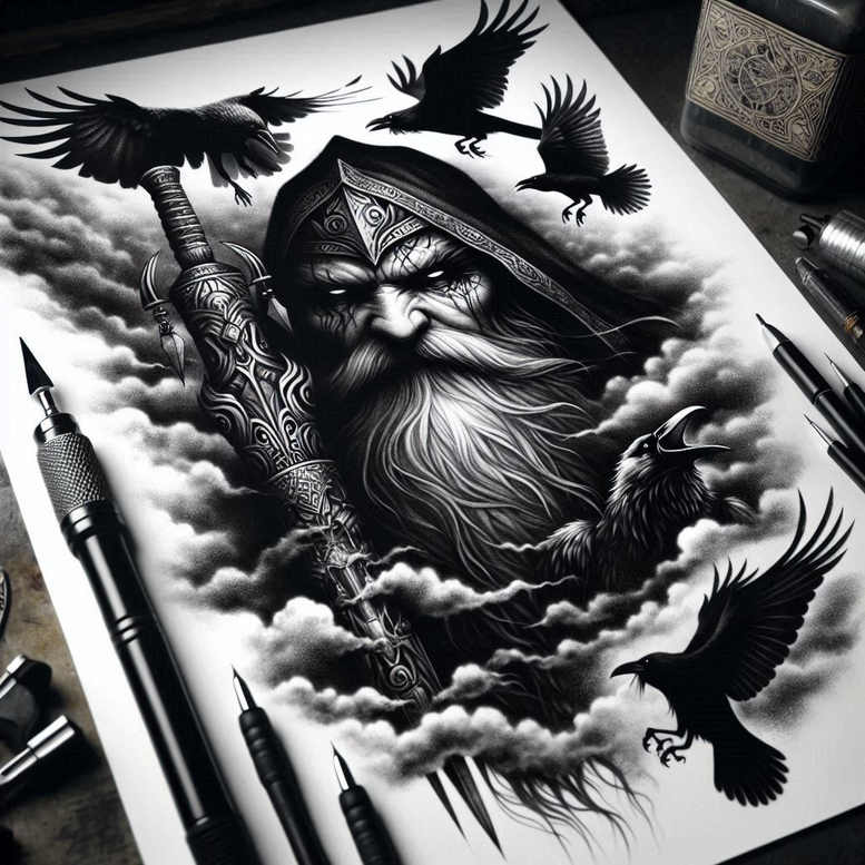 texture-mask – tattoo design ideas free ai generated – black-fog – for-lower-leg – Gallery: cover-up-inkby-ai