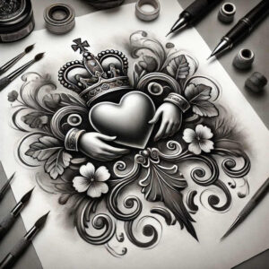 crowns-and-diamonds tattoo design ideas mini geometry ornamental stands for strength