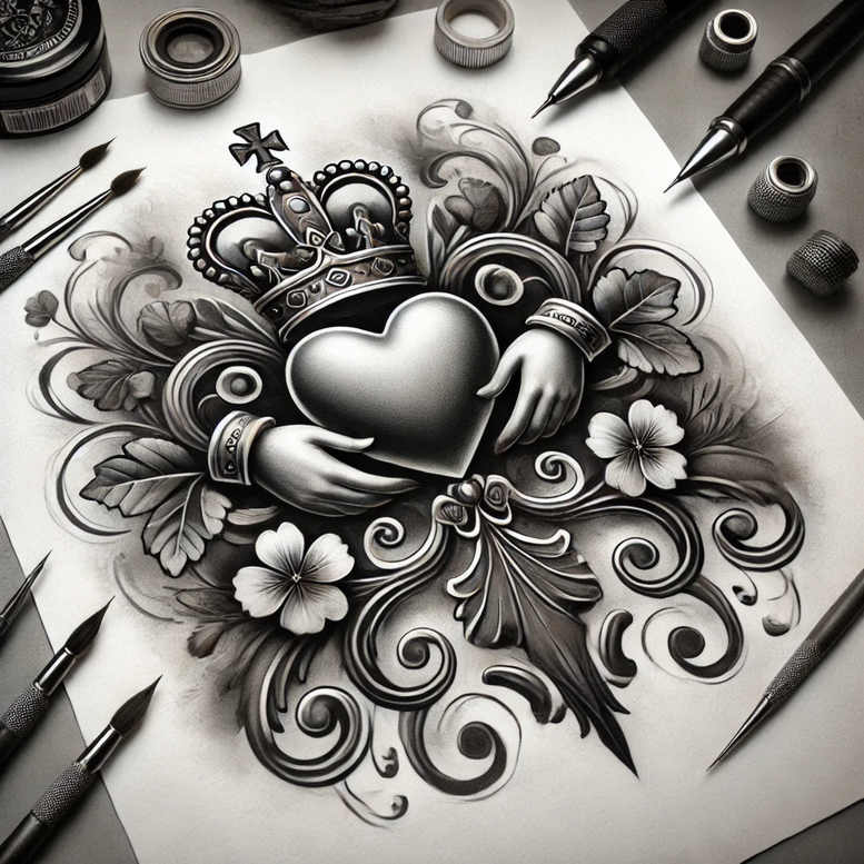 crowns-and-diamonds tattoo design ideas mini geometry ornamental stands for strength