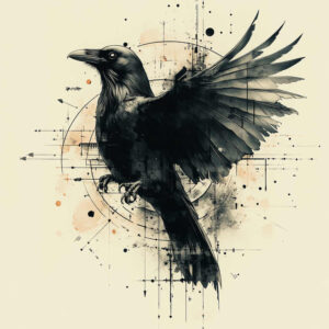 mystical-raven-natural-color-palette-for-neck – tattoo design ideas free ai generated – Gallery: crows-and-ravens-inkby-ai