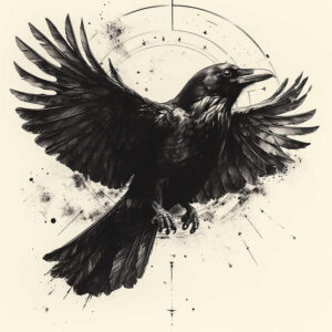 corvidae-smooth-complexion-for-upper-back – tattoo design ideas free ai generated – Gallery: crows-and-ravens-inkby-ai