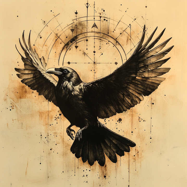 raven-tattoo-color-precision-for-foot – tattoo design ideas free ai generated – Gallery: crows-and-ravens-inkby-ai