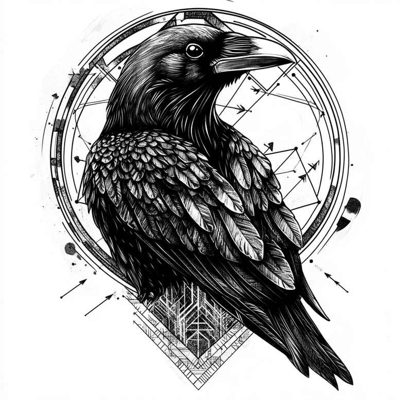crows-and-ravens tattoo design ideas soft shadows intelligent shows strength